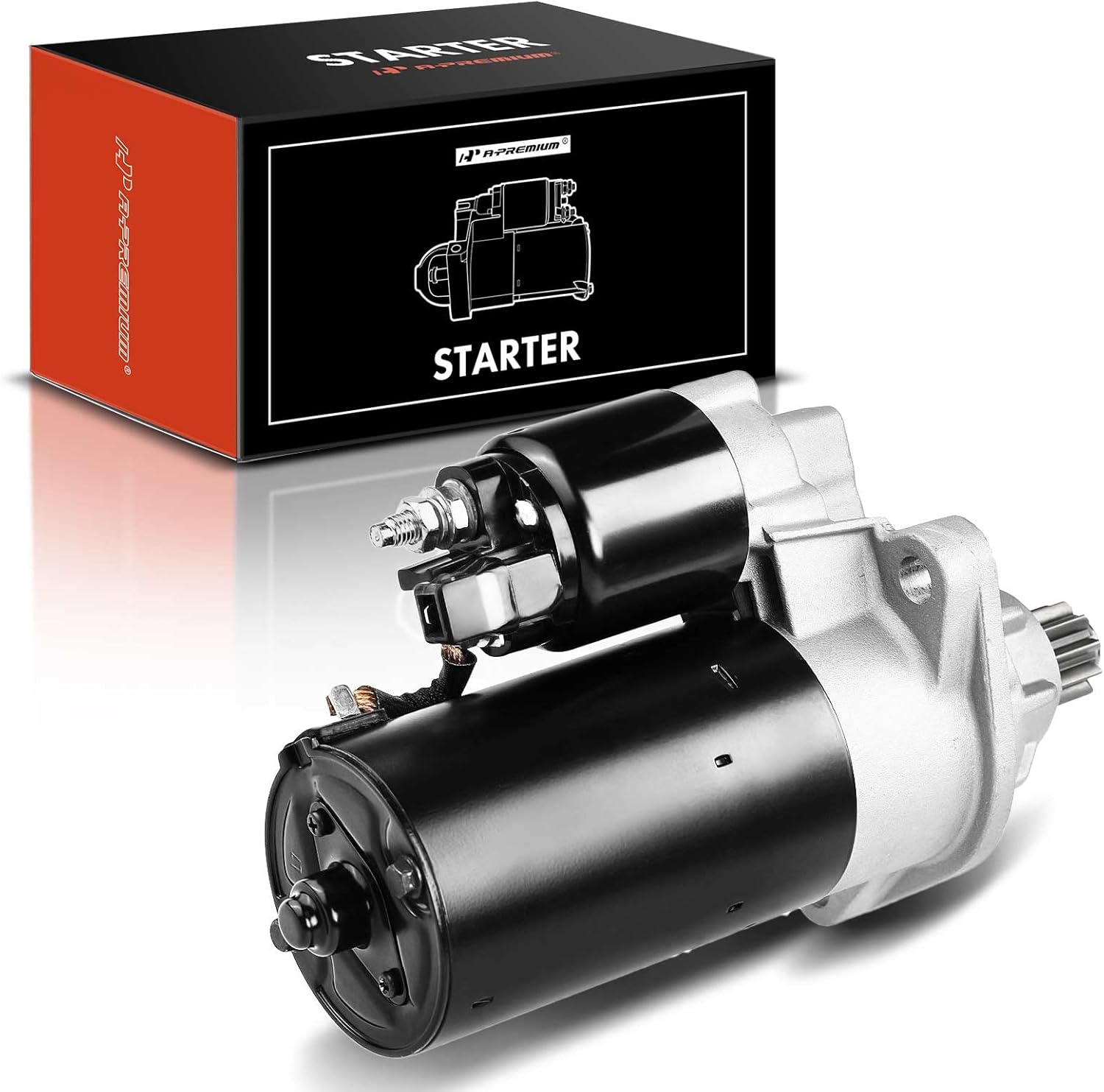 A-Premium Starter Motor Compatible with Volkswagen Jetta 03-04 2.8L, R32 2004 3.2L, Beetle 00-01 1.8L, Golf & Audi TT, Quattro TT 2001 1.8L, 12V 2.0KW 10 Teeth CCW, Replace# 0001125018, 0001125019