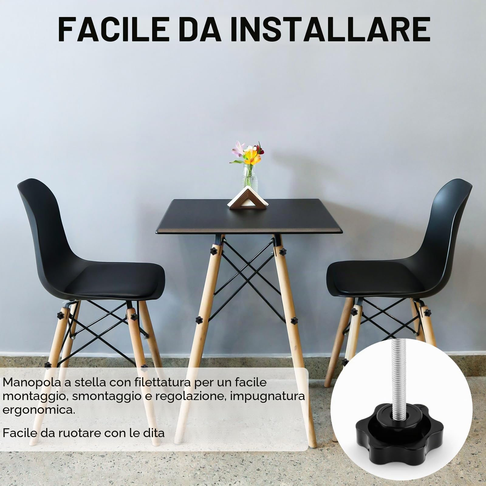 10 pezzi Viti con testa zigrinata a forma di stella M6 x 50mm Filettatura 60mm Dia Esagonale A Forma Stella Vite Bloccaggio Pomello Manopole per attrezzature industriali