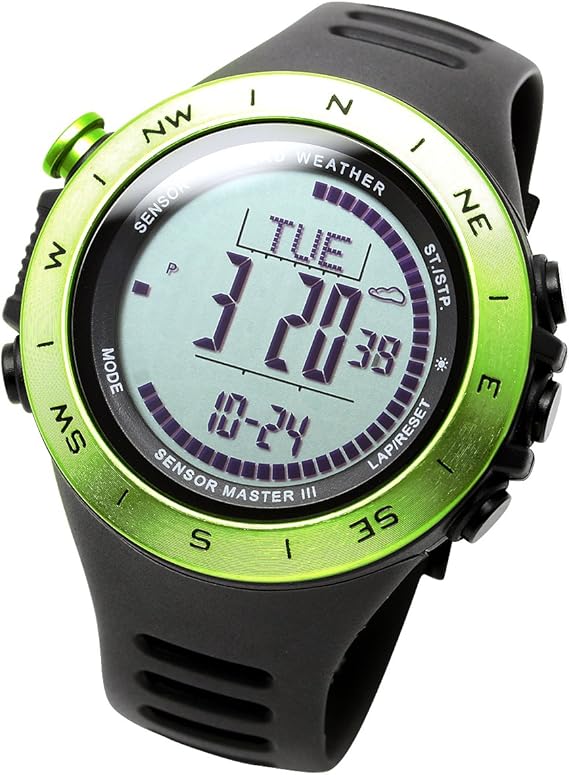 LAD WEATHER Hiking Watch Altimeter Barometer Compass Thermometer Monitor Calories Storm Alarm