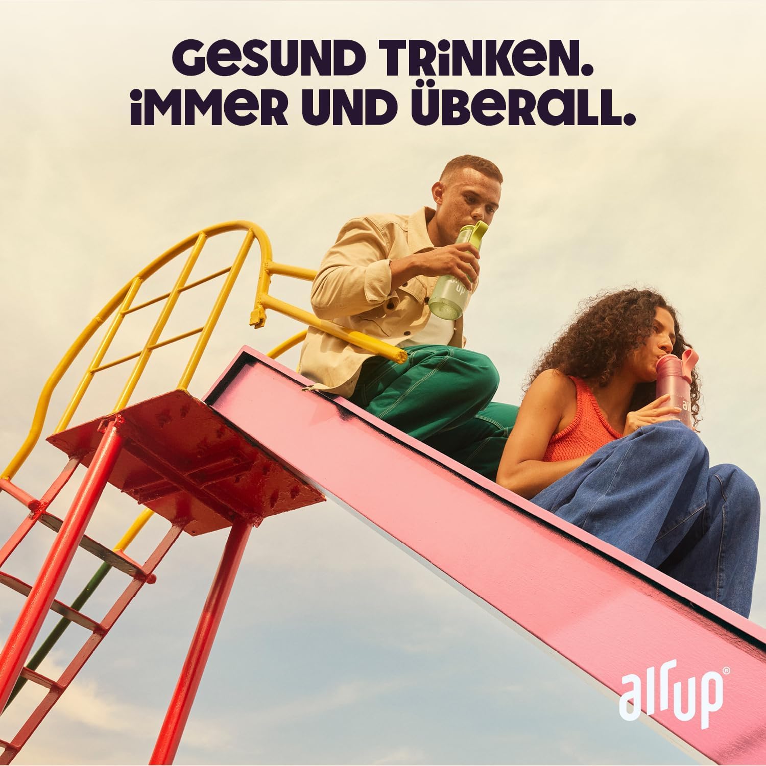 air up Trinkflasche Twist Pro Lavender (600 ml) für Schule, Sport, Gym | inkl. 5 zuckerfreien Duft-Pods & Strohhalm | Wasserflasche in Violett mit Geschmack