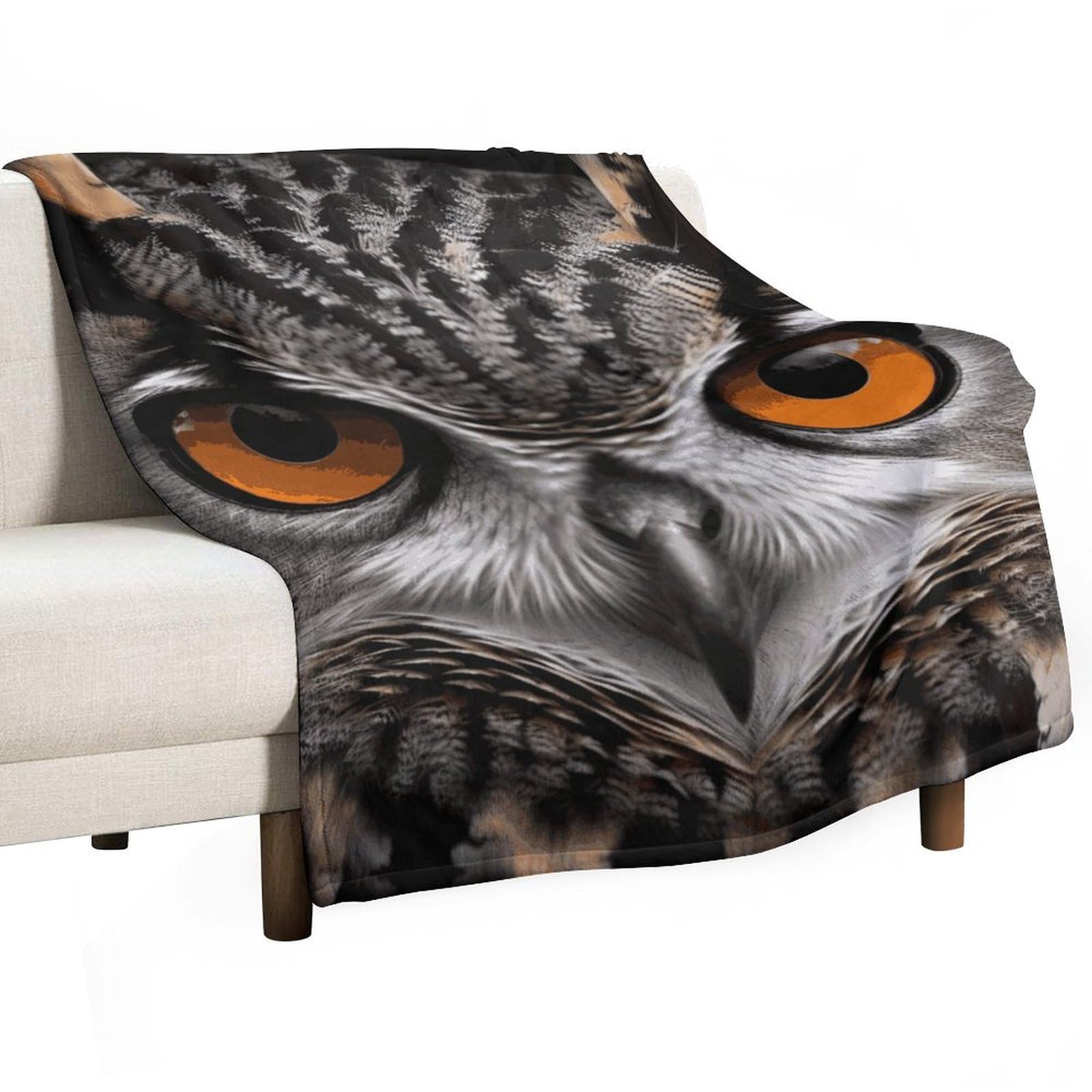 Couverture en flanelle légère et ultra douce, plaid hibou chaud pour lit