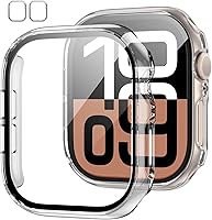 Vista 26 de Paquete de 2 fundas con protector de pantalla de vidrio templado para Apple Watch Series 3/2/1 de 38mm, JZK protector delgado con cobertura