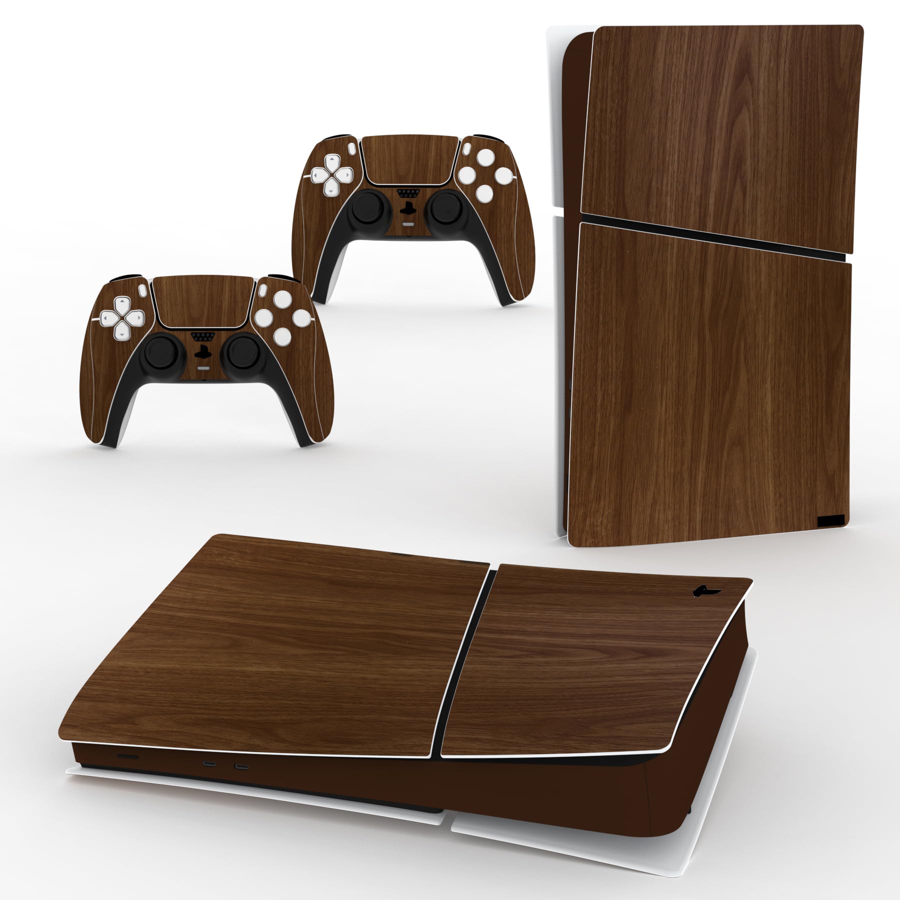 playvital Full Set Skin Sticker for ps5 Slim Console Digital Edition (The New Smaller Design), Vinyl Skin Decal Cover for ps5 Controller & Headset & Charging Station & Media Remote - The Great Wave — view 16