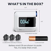Vista 6 de BACtrack Alcoholímetro C8 Precisión de grado profesional Conectividad inalámbrica opcional para teléfonos inteligentes Compatible