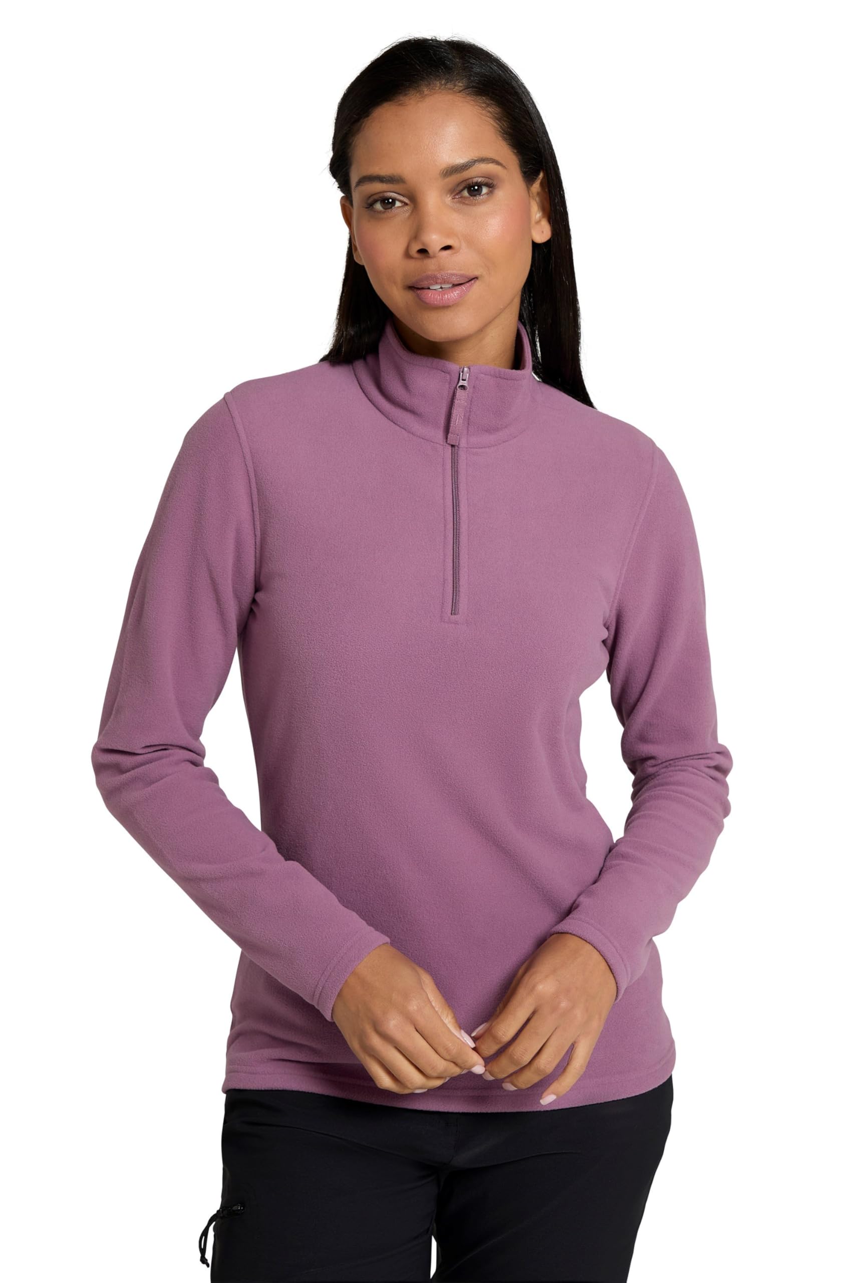 Mountain Warehouse Women's Aubergine Camber Half Zip Pullover Antipill Fleece Top In | Size: 2XL