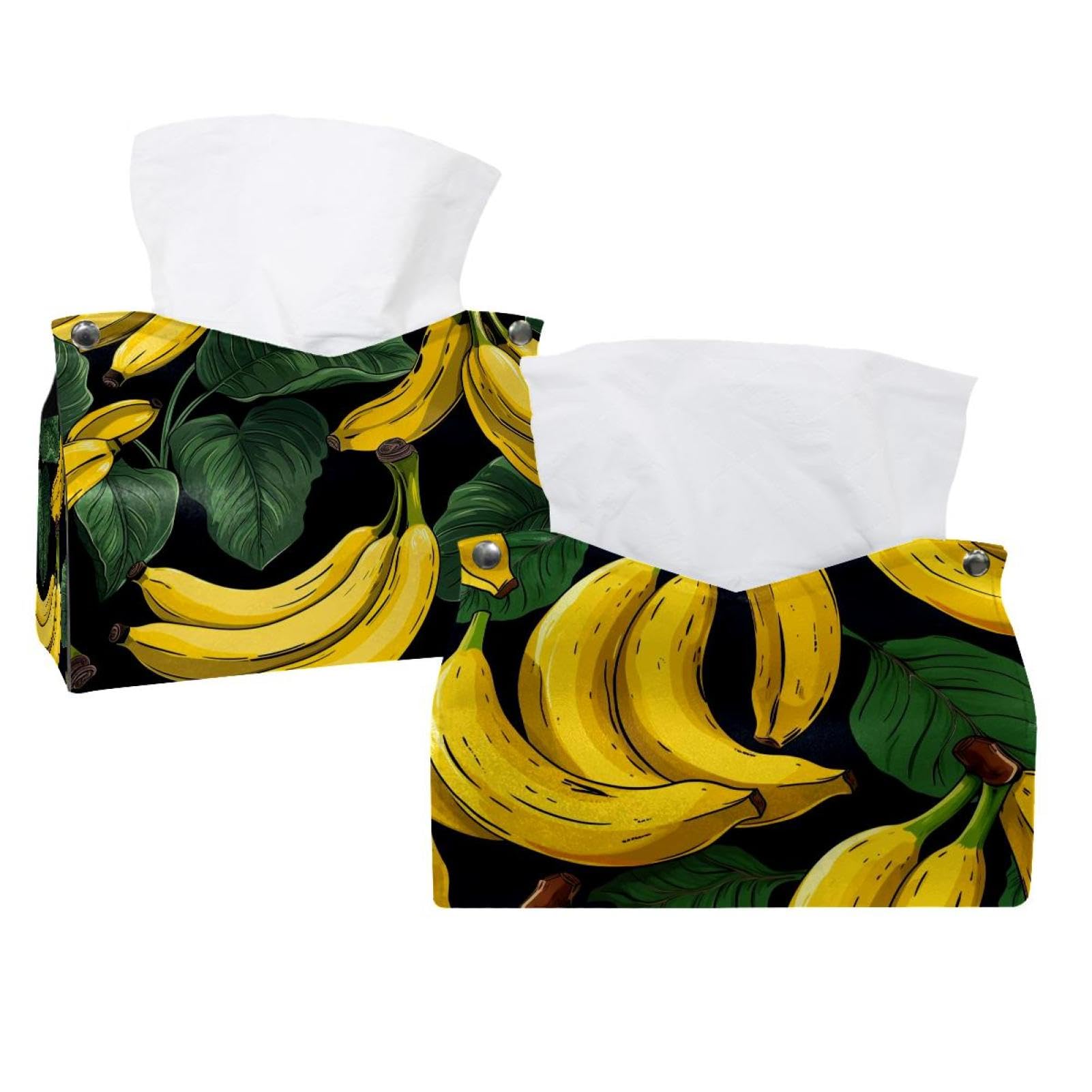 Boîte à mouchoirs en cuir chic en lot de 2 pour un bureau élégant