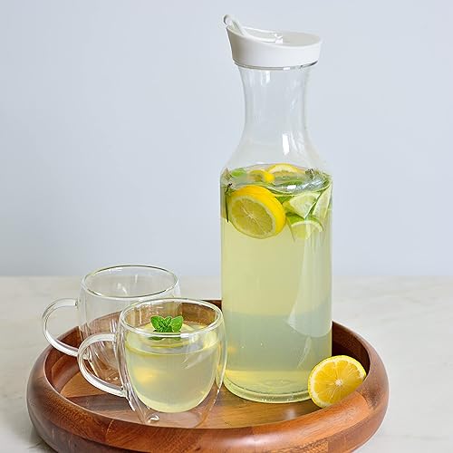 Miniatura 3 de Youngever Paquete de 2 jarras de plástico de 50 onzas, jarra de agua transparente reutilizable, recipientes para bebidas con tapas