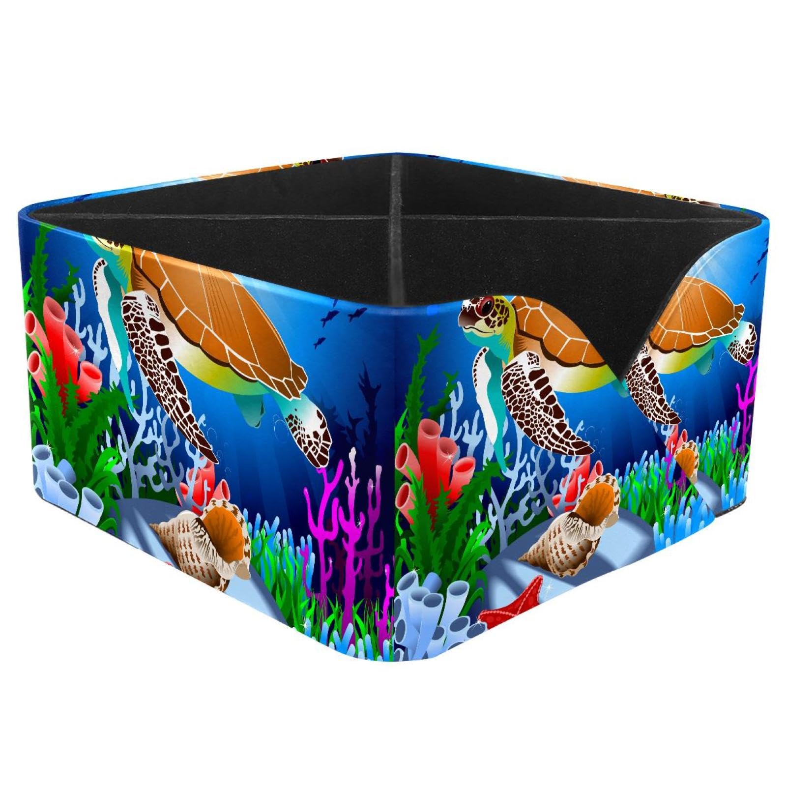 KengjuTesu Magical Underwater World Desktop Organizer Pen Holder, Rectangular Pencil Cup for Office, Study and Makeup Stations