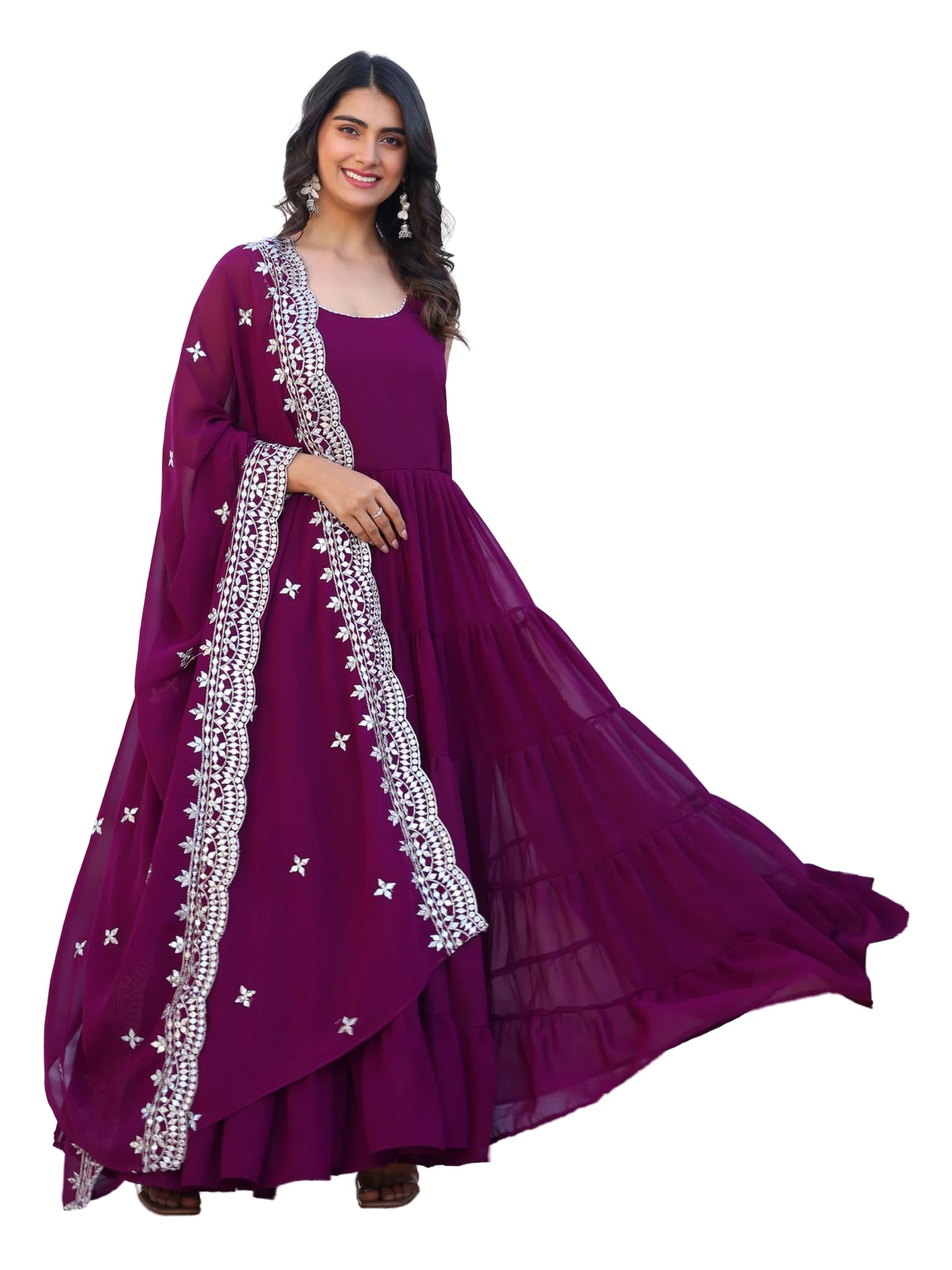 Fashion Basket Pink Georgette Anarkali Kurta For Women