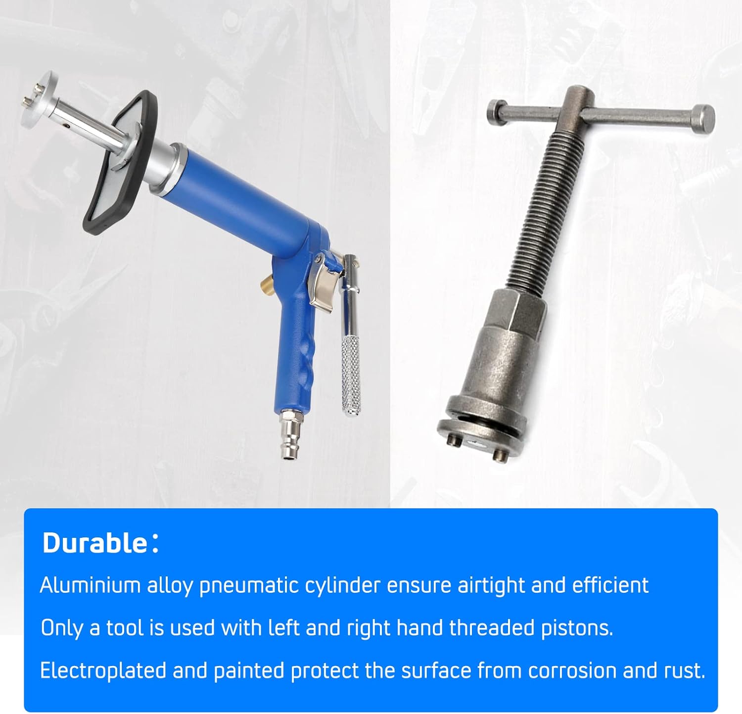 Pneumatic Brake Calipe Piston Wind Back Tool Set，Rewind Spreader Tool Set with Compression Spreading Tool and 22PCS Drive Key Disc Adapters