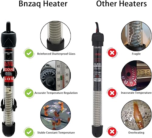 Miniatura 3 de Calentador de acuario para pecera - Juego de calentador de termostato sumergible de temperatura ajustable 50W