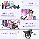 400LBS Rack réglable Dumbbell avec roues, Rack de poids pour gymnastique à domicile, Organisateur multi-fonctionnel de stockage pour Dumbbels Kettlebells Yoga Mat