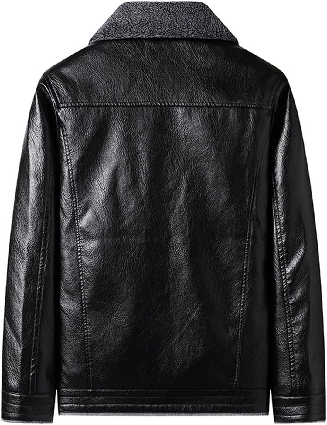 Men's Warm Leather Jacket Male Thicken Zipper Faux Leather Coat Men lapel Faux fur Winter Leather Jacket