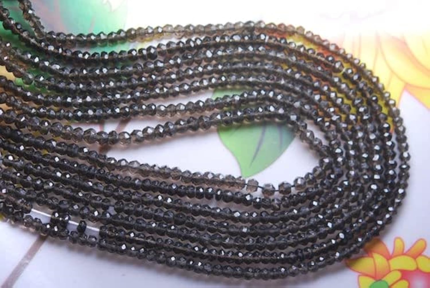 Quartz fumé facetté de 3.5mm pour fabriquer un bracelet d'ancrage au quotidien