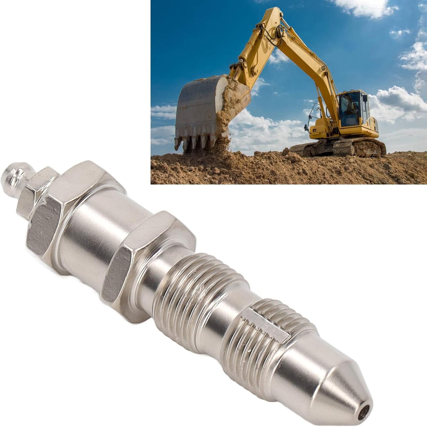 High Efficiency Stainless Steel Excavator Grease Fitting Valve Track Adjuster Grease Valve for Excavators Mechanical Components