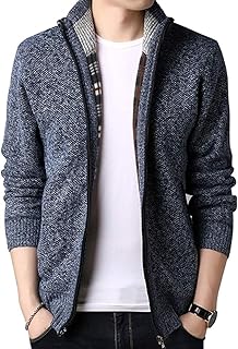 [foveitaa] カーディガン メンズ ジップアップ 大きい サイズ ゆったり セーター アウター ニット ジャケット 無地 カジュアル コート 厚手 裏起毛 暖かい 防寒 ニット ウール かっこいい 秋冬服