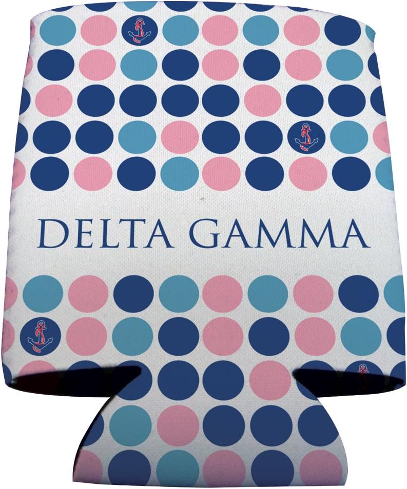 VictoryStore Can and Beverage Coolers - Delta Gamma, Polka Dot Design, Set of 12