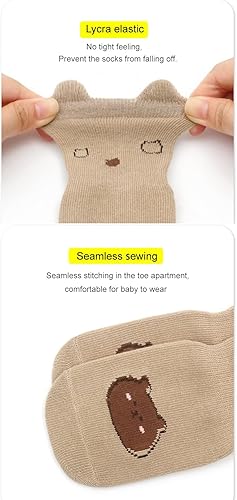Miniatura 5 de Calcetines antideslizantes para bebés recién nacidos calcetines antideslizantes con agarres antideslizantes para niñas y niños