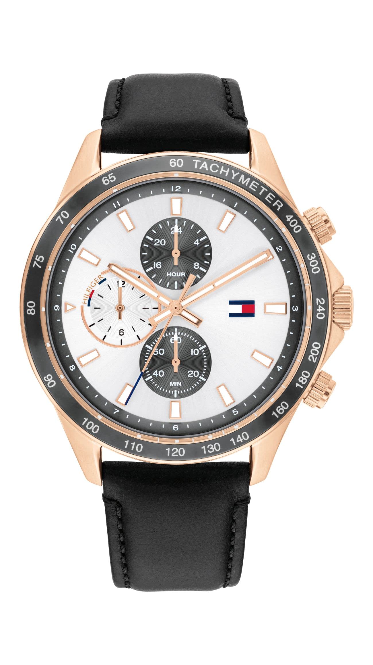 Tommy Hilfiger Men Leather Analog Silver Dial Watch-with Black Colour Band-TH1792016W (B0BB2TV6L1) Amazon Price History, Amazon Price Tracker