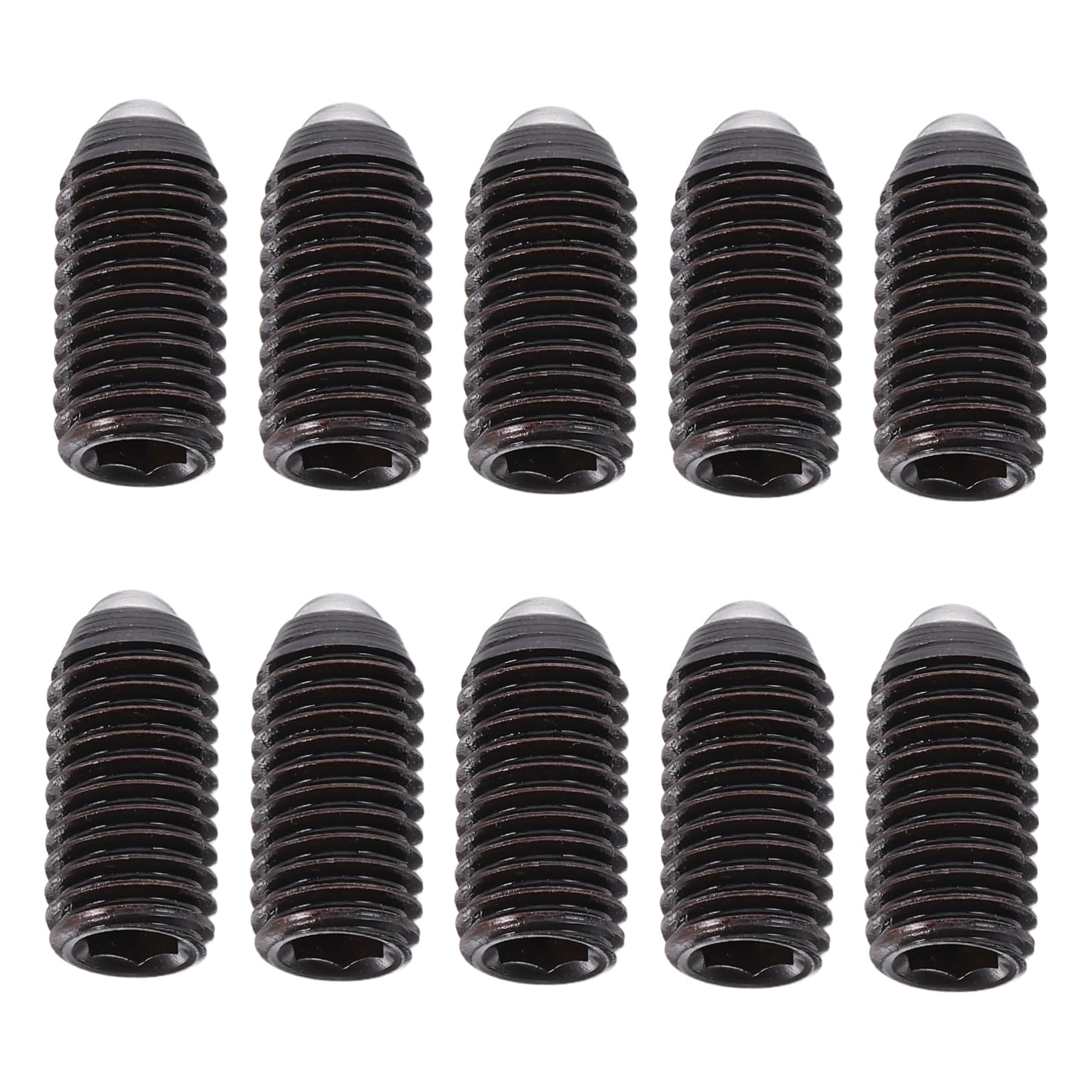 Cabilock 10pcs Assorted Ball Spring Ball Plunger Screws Carbon Steel Set Screws Easy to Use Grub Hexagonal Socket Wide Application