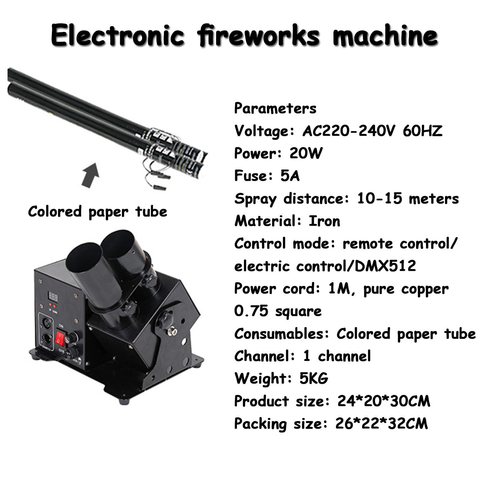 Macchina lanciacoriandoli a Doppia Testa, Macchina elettrica per coriandoli con DMX/Telecomando per Matrimoni, Discoteche, spettacoli, Club, palchi, Feste