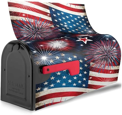 Miniatura 148 de Funda para buzón de águila calva con bandera estadounidense, tamaño estándar, 18 x 21 pulgadas, patriótica, impermeable, para buzón de correo