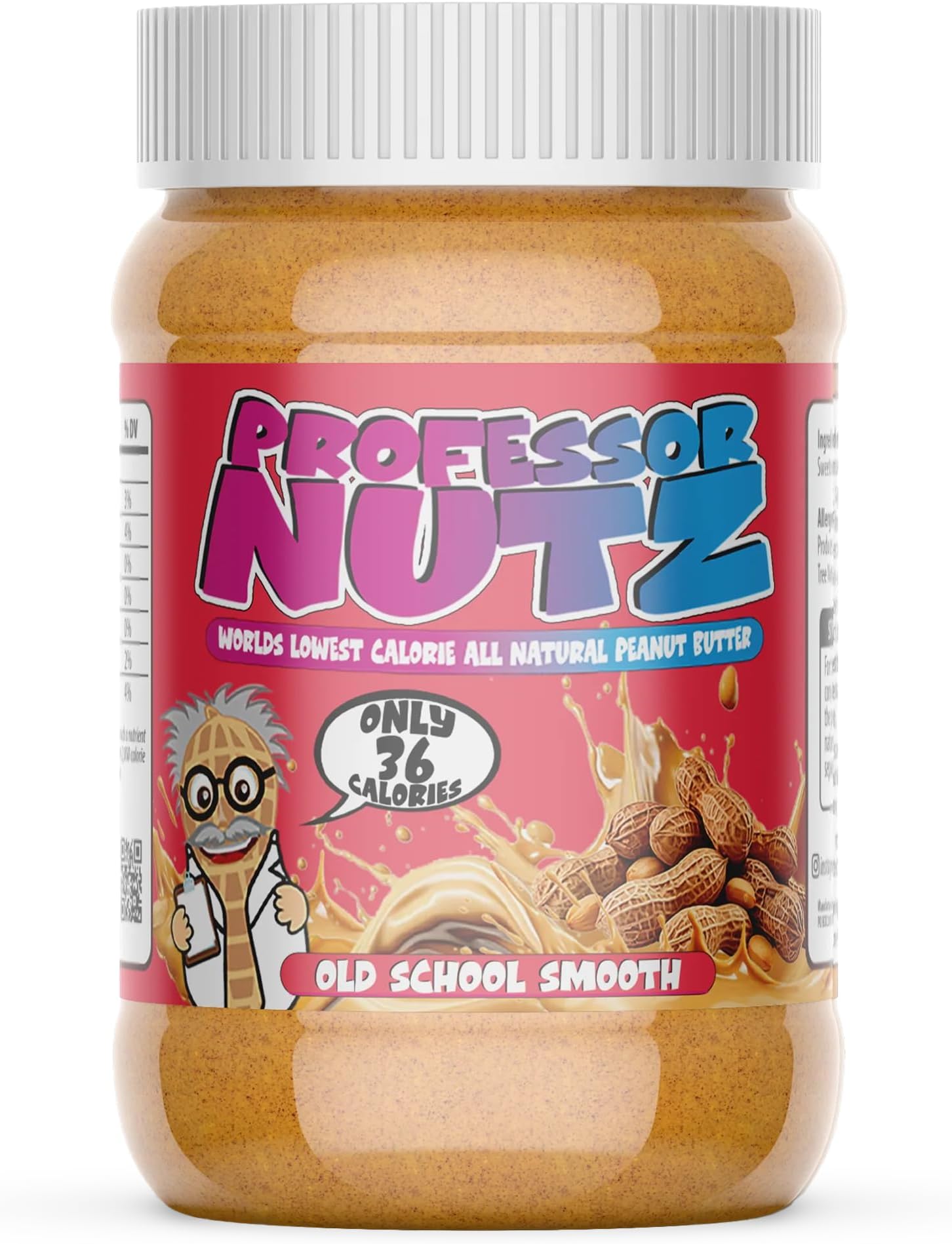 Professor Nutz™ Peanut Butter Old School Smooth - 352 g | Natural, Creamy Peanut Butter, No Added Sugar or Preservatives