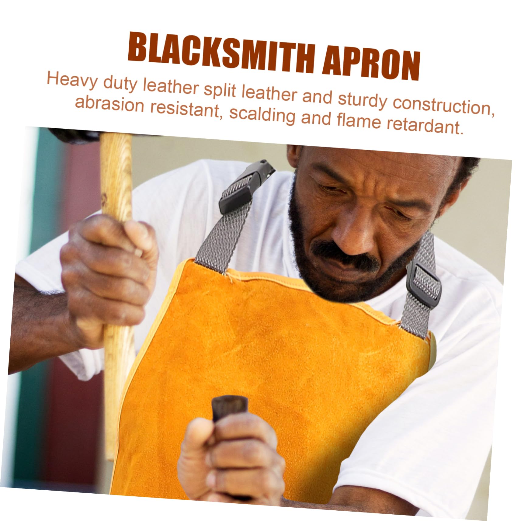 IWOWHERO Protective Clothing for Welding Thickened Leather Apron Electric Welding Safety Gear Pockets for Tools Size Random