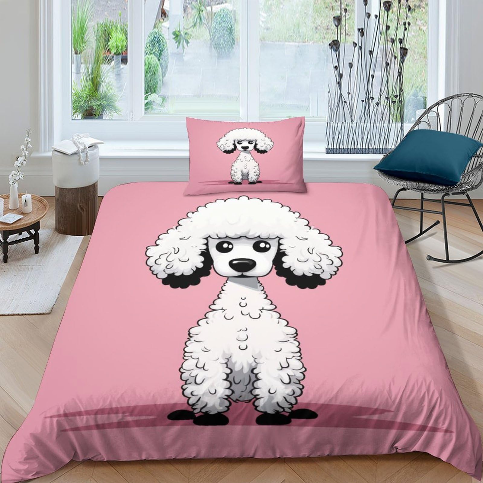 Parure de lit en microfibre alpaga avec housse de couette simple et sa taie d'oreiller pour enfant