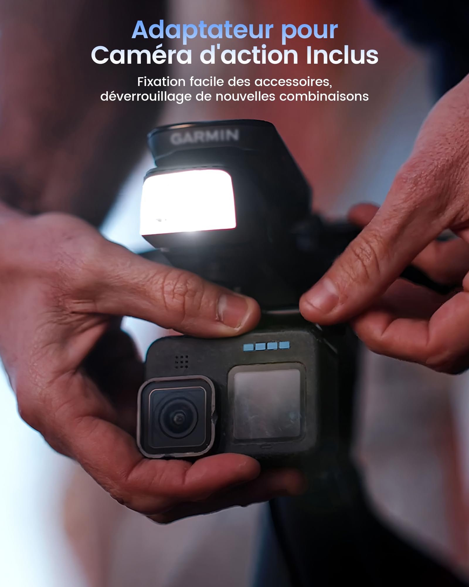 RAVEMEN FR1000 1000 Lumens Phare Avant pour Un éclairage Nocturne et Une Visibilité Diurne Compatible avec Garmin/Wahoo/Bryton Compteurs Vélo, éclairage et Support intégrés, Marche/Arrêt Automatique
