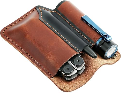 Miniatura 5 de EASYANT Organizador de bolsillo de cuero para hombre, bolsa de herramientas EDC hecha a mano, accesorios multiherramienta