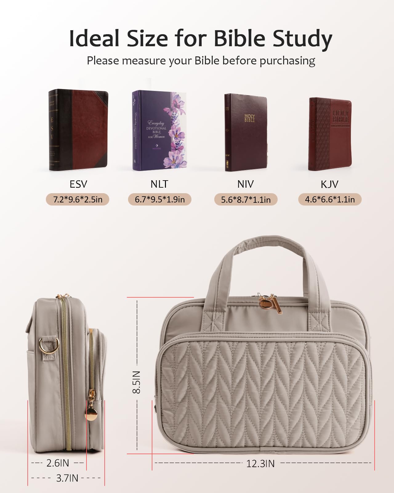 BellaHold Fournitures d'étude biblique – Étui de couverture de la Bible pour femme, 17 surligneurs et stylos de Bible sans bavure, 75 onglets de Bible, kit de journal de la Bible et cadeau chrétien