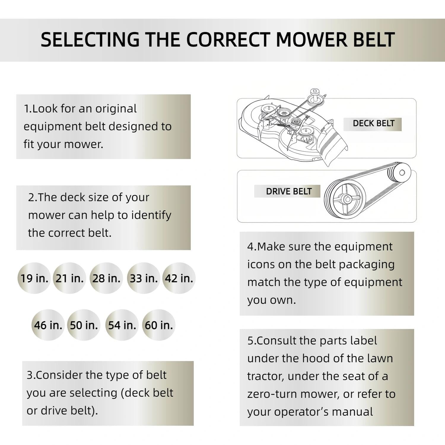 604711 Deck Belt 5/8" X 153.5" Compatible with Hustler Raptor SD SDX Series with 60" Deck