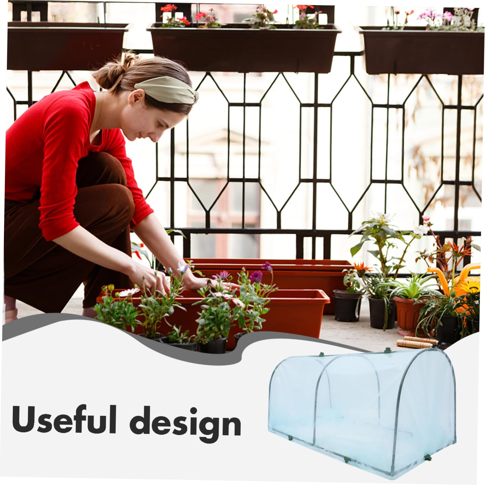 POPETPOP Kit de Invernadero Soporte de Hierro, Cubierta de PP, Aislamiento Térmico y Protección contra Lluvia y Viento para Jardín Exterior