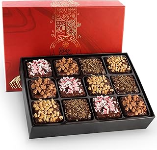 Gourmet Brownie Gift Box – 12 Assorted Rich, Chocolate Brownies Handcrafted for Freshness – Christmas Gift Basket, Holiday Gift Baskets for Women, Coworkers, Friends, Family - USA Made