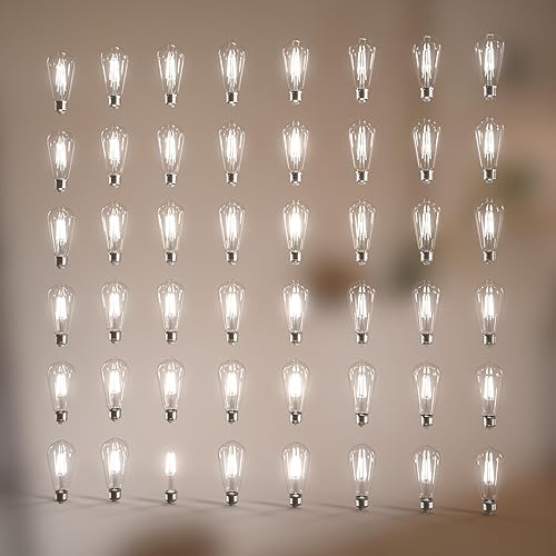 Miniatura 25 de Jensense Edison - Bombillas LED E26 de 6 W, equivalente a 60 W, bombillas LED vintage CRI90+ ST19, bombillas transparentes regulables, 2700 K,