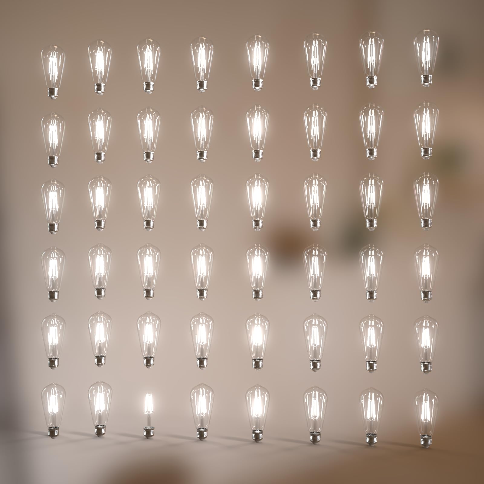 Jensense Edison Bulbs E26 LED Bulb 60 Watt Equivalent, Vintage LED Light Bulbs CRI90+ ST19, Dimmable Clear Light Bulbs (5000K Daylight, 7watt-48 Pack)