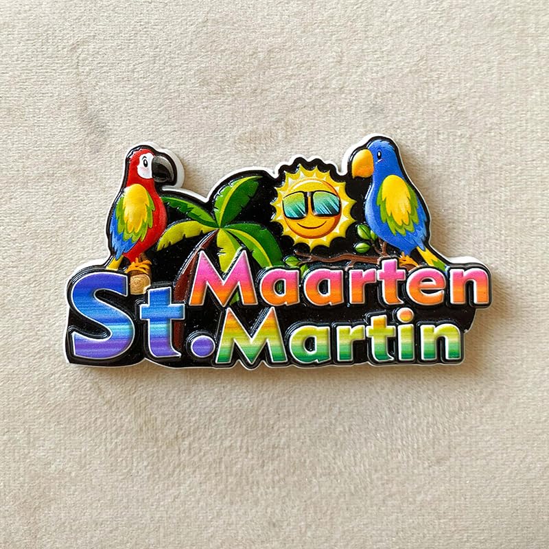 Imán decorativo rectangular diseño caribeño colorido
