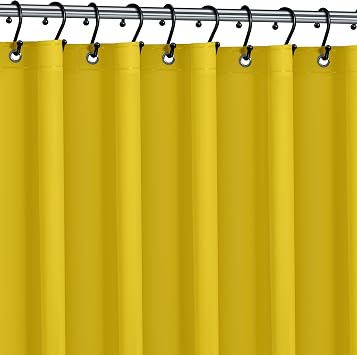 No Smell Shower Curtain Liner 72x72 Yellow - PEVA Plastic Shower Curtain for Bathroom, PVC-Free Waterproof Yellow Shower Liner with Metal Grommets and Magnet-Weighted Bottom Hem - Washable Liner