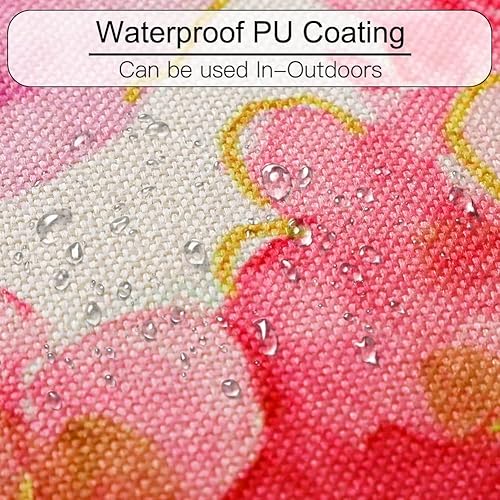 Miniatura 4 de Artscope Juego de 4 fundas de almohada impermeables de 12 x 20 pulgadas, con patrón de hortensias y loto, perfectas para exteriores, patio, jardín,