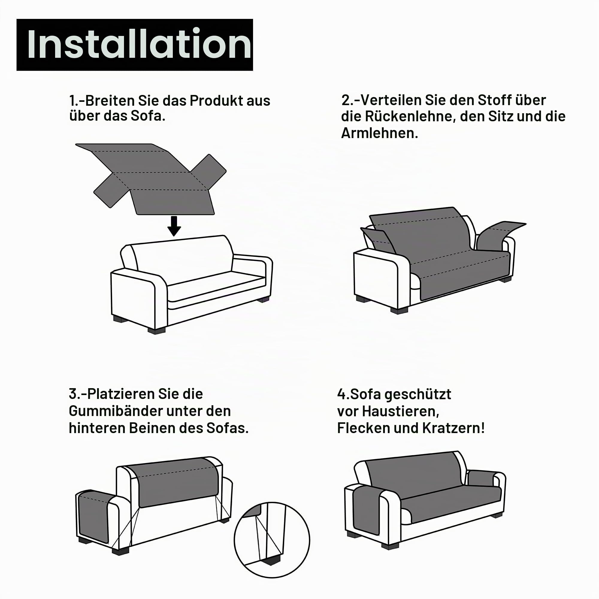 FAVERTI® Gepolsterter Sesselüberwurf für 1-Sitzer, 55 cm (Sitz), Modell REQUENA, Beige-braun, wendbar, Schoner, kompatibel mit Relax- und Ohrensesseln, waschbar, Segeltuch