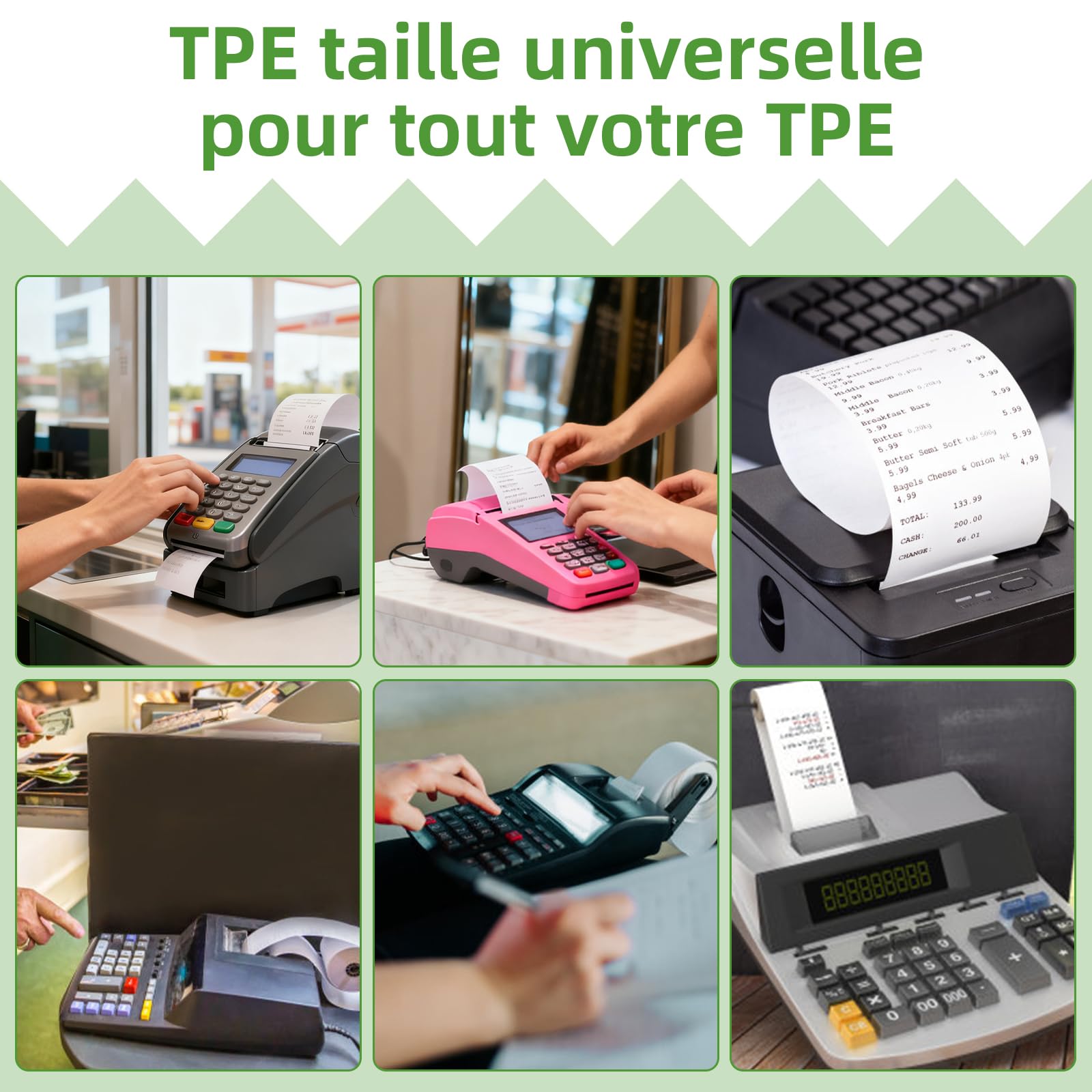 50 Rollen Thermorollen, 80 x 80 mm, Papier für Registrierkassen, POS-Terminal, EPOS Drucker