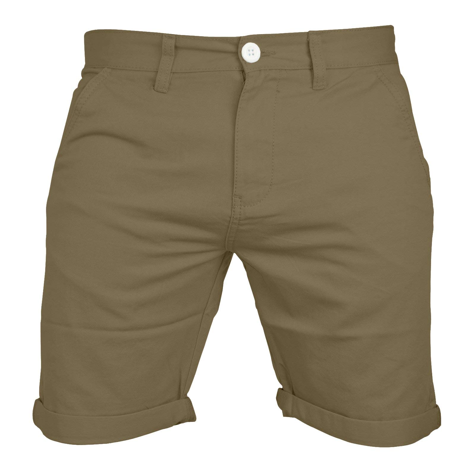Westace Men's British Khaki Chino Shorts Casual 100% Cotton Cargo Combat 30