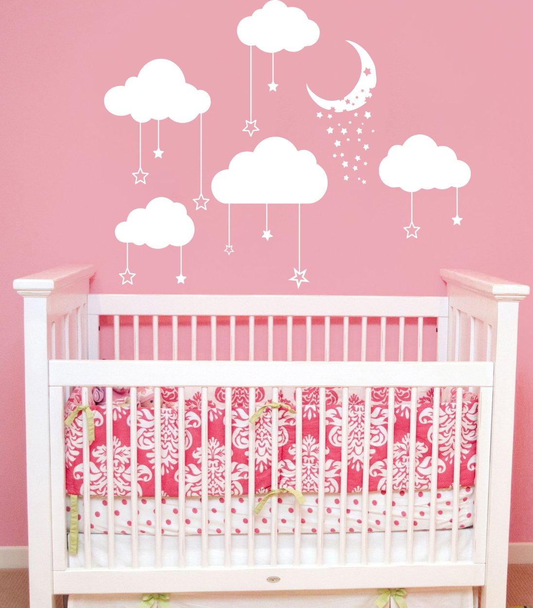 Cloud Wall Decal Clouds Decals Moon and Stars Cloudy Sky Baby Room Wall Decal Children Gift Bedroom Nursery Boy Girl Vinyl Stickers Wall Decor Playroom Murals