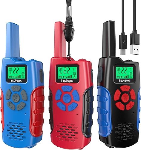 Miniatura 21 de Walkie Talkies Juguetes para niños recargables, radio de 2 vías de largo alcance, juegos de campamento al aire libre, juguetes de fiesta para niños