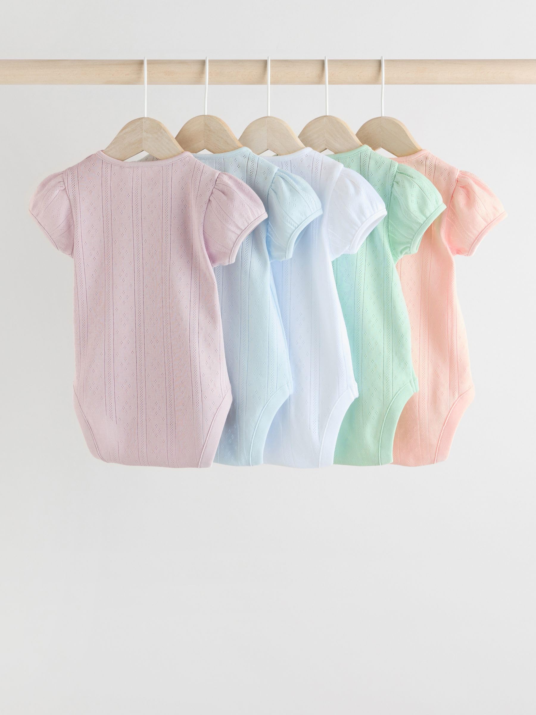 NEXT Unisex Bambino Confezione da 5 body a manica corta traforati per neonati