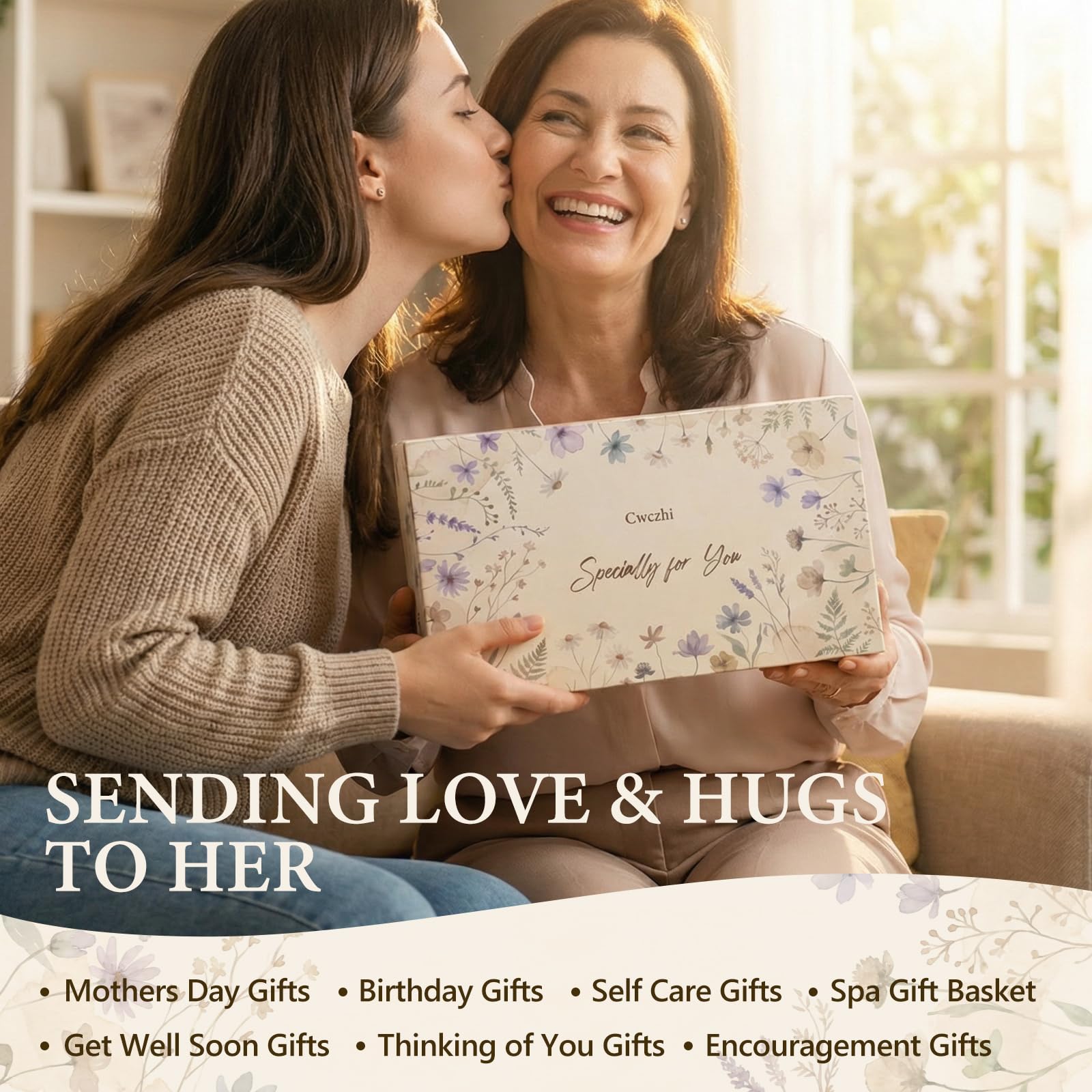Mothers Day Gifts Happy Birthday Gifts for Mom Wife Grandma Daughter Friends Siste,Self Care Gift Get Well Relaxing Spa Gift Basket Set