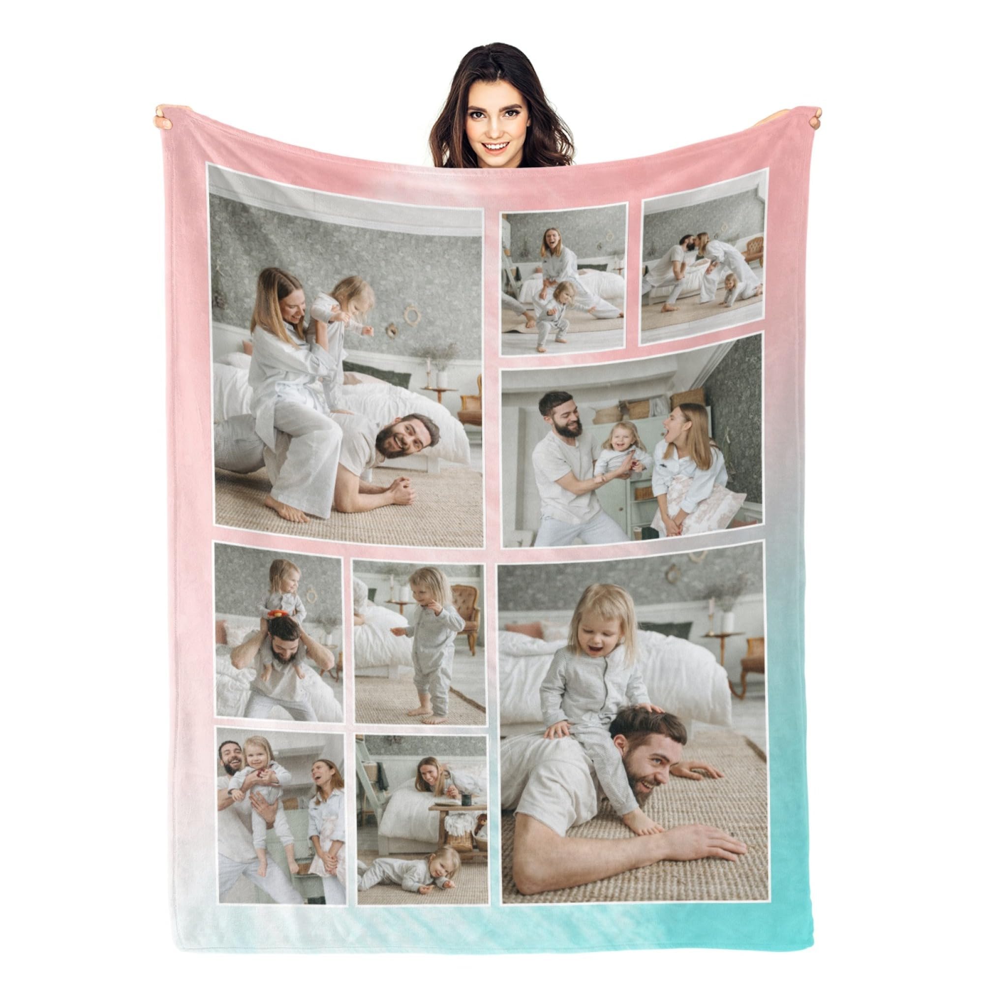LZXSXZ Personalised Blanket - Custom Blankets with Photos - Personalised Photo Blanket - Custom Fleece Blanket for Wife Husband Girlfriend Boyfriend - Personalised Picture Gift (Size Optional)