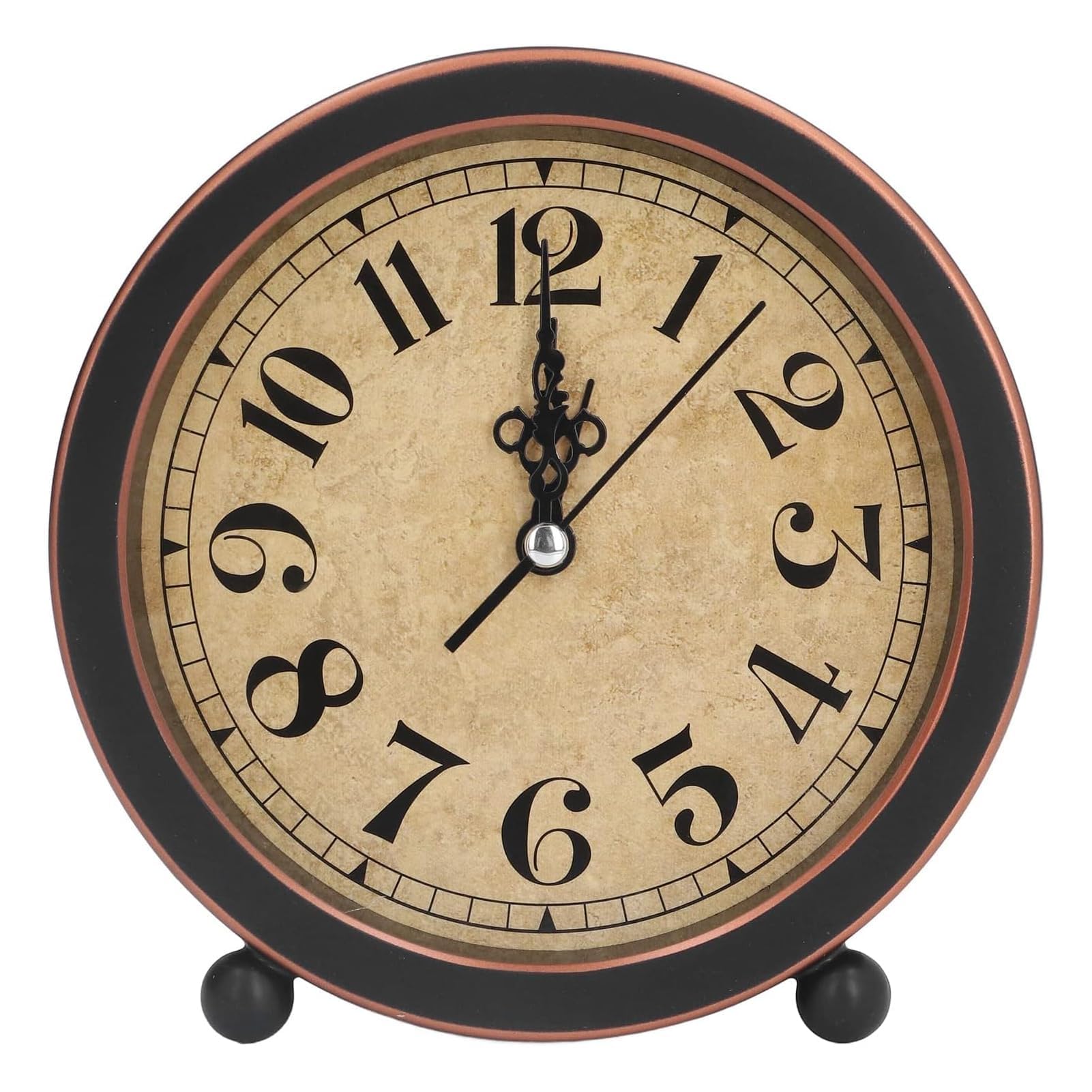 Reloj Despertador Vintage, Reloj de Mesita de Noche Pequeño Silencioso Analógico, Antiguo Estante de Mesa de Escritorio Reloj de Cuarzo, Funciona con Pilas para salón, dormitorio
