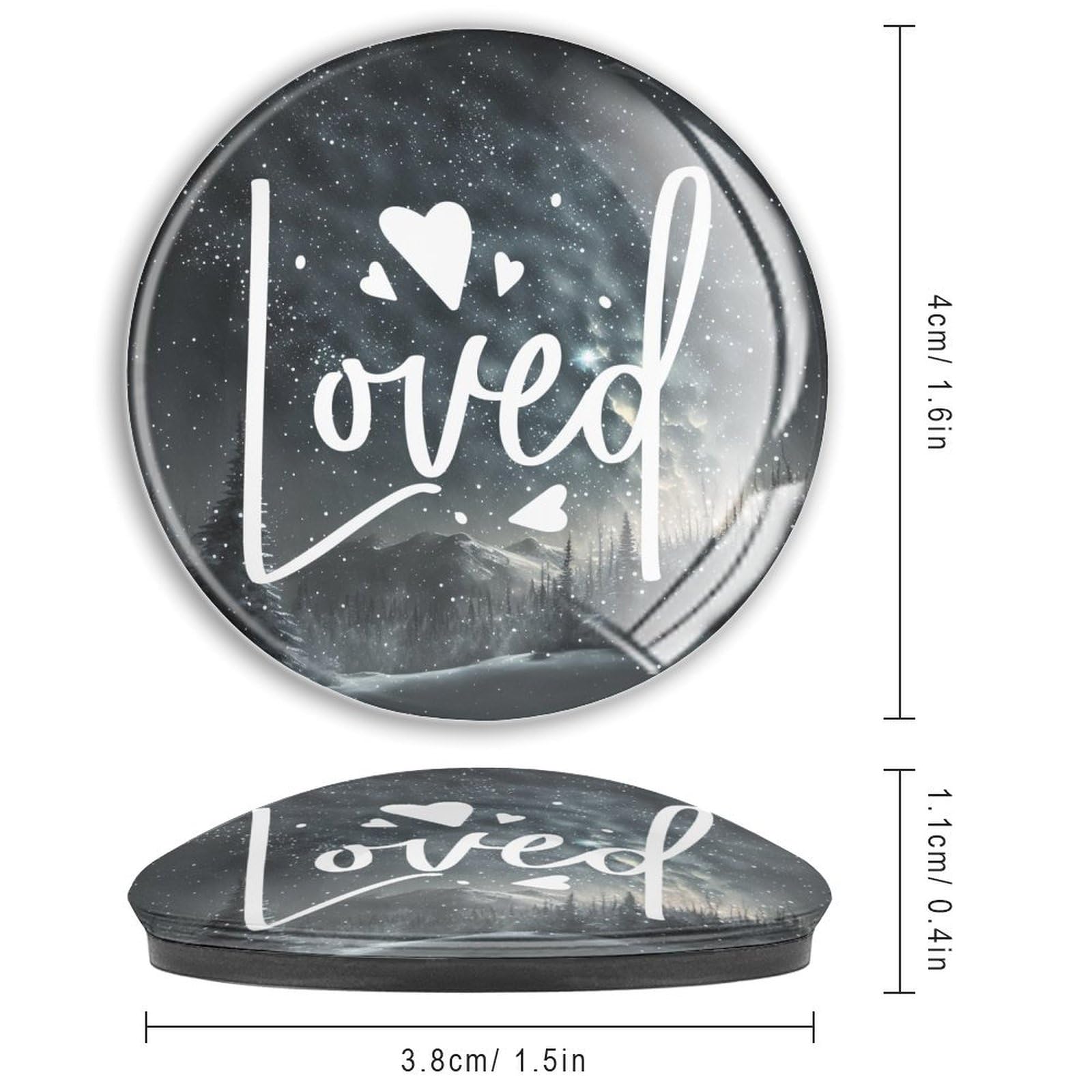 Loved Magnets - Imanes de nevera para pizarra, inspiradores de la Biblia, vidrio, pequeños imanes para nevera, pizarra, gabinete, oficina, cocina, pizarra, 4 piezas